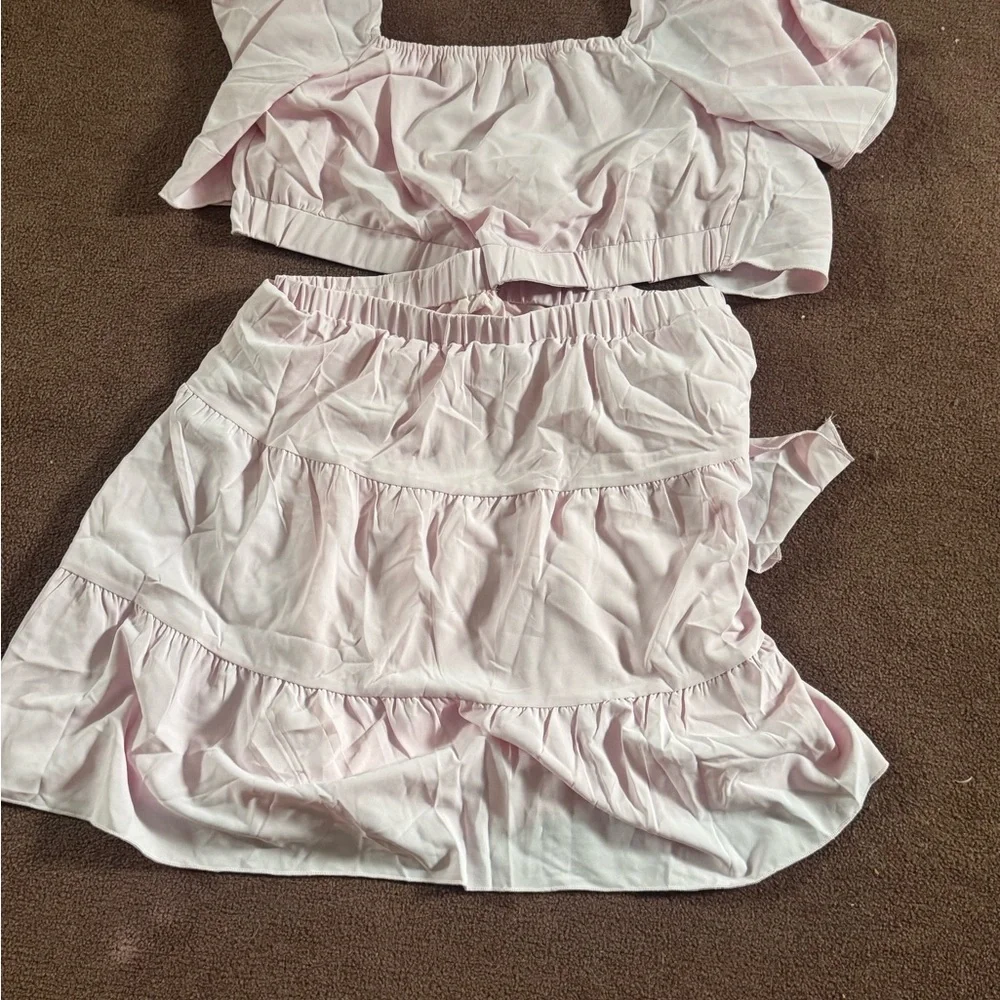 Pink Two-Piece Ruffle Set - Picture 1 of 2